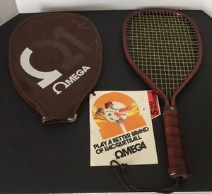 Omega Racquetball Racquet with Cover vintage 3 7/8 5105 usa vj35 - Picture 1 of 12