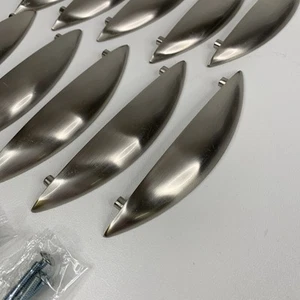 10 Nickel Cup Pulls Cabinet Hardware Retro Brushed Silver - Picture 1 of 6