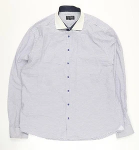 Stvdio Jeff Banks Men's Blue Striped Long Sleeve Shirt - Picture 1 of 12