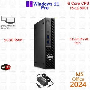 Dell OptiPlex 3000 Micro Intel Core i5-12500T 16GB 500GB NVME SSD Win11 Office24 - Bild 1 von 4