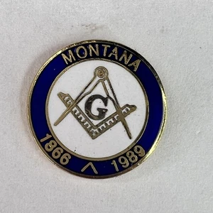 Montana Shriner Masonic Freemason Vintage Pin Lapel Hat Pin 1866-1989 #31 - Picture 1 of 1