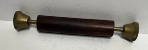 VTG Brass & Wood Loo Toilet Paper Roll Holder Cast Victorian REPLACEMENT ROLLER - Picture 1 of 10