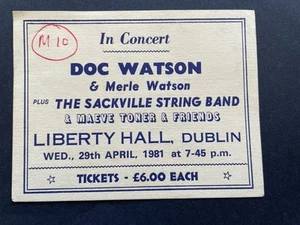 Doc Watson Ticket 1981 - Picture 1 of 1