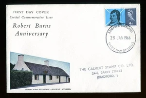 1966 Robert Burns 4d FDC. Connoisseur Bradford Yorkshire First Day Cover. SG 685 - Picture 1 of 1