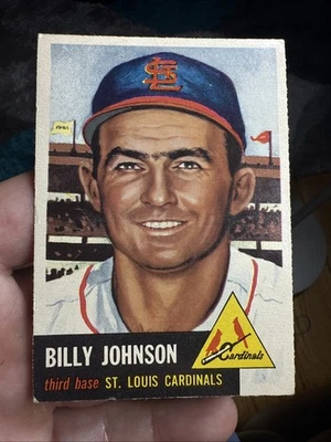 1953 Topps # 21 Billy Johnson St Louis Cardinals 3B 4xWSC 9 Yrs MLB AS Yankees - Image 1 of 4