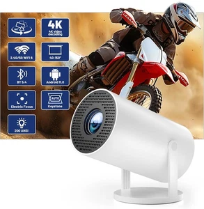 4K Mini Projector Android LED 1080P WiFi Bluetooth HD Portable Home Theater HDMI - Picture 1 of 22