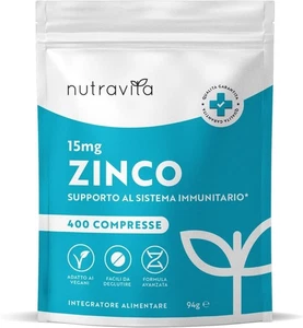 Zinco Integratore 400 Compresse Vegane 1 anno Fornitura Zinco 15mg Integratore - Foto 1 di 6