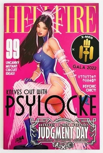 AXE Judgement Day Omega #1 Psylocke esclusiva variante di gala Hellfire ~ Nakayama - Foto 1 di 7