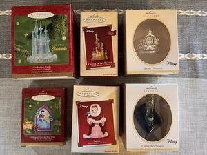 6 Hallmark keepsake walt disney cinderella Briar Rose Belle Castle Crown Slipper - Picture 1 of 5