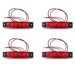 4 X SEGNALATORE LUCI INGOMBRO LED 12V COLORE ROSSO CAMION, RIMORCHI, CAMPER - Imagen 1 de 2