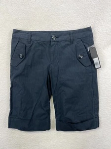 Marc by Marc Jacobs Women’s Shorts Size 8 Navy Pinstripe Cuffed Cotton Blend NWT - Picture 1 of 9
