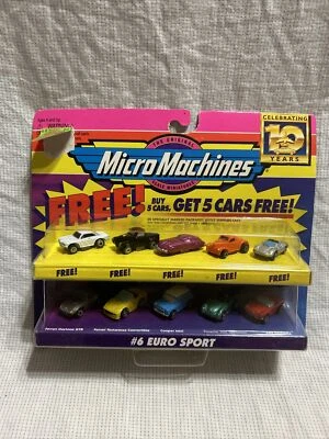 Galoob Micro Machines  - #6 EURO-SPORT EURO SPORT PLUS 5 BONUS CARS  ON CARD - Image 1 of 4