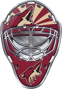 Arizona Coyotes Mask Auto Emblem, Aluminum Metal, Embossed Team Color, Raised...