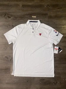 Nike NBA Chicago Bulls Team Issued Polo Shirt Mens Size Large Dri-Fit DA7772-100 - Picture 1 of 6