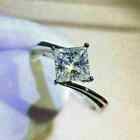2.50 Ct Princess Cut Lab Created Diamond Engagement Ring 14k White Gold Finish