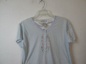 Camisón corto Earth Angels azul manga corta para dama con ribete de encaje talla S - Imagen 1 de 9