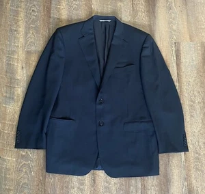 Canali Travel Water Resistant Wool Sport Coat Jacket Men Size 46R Midnight Navy - Picture 1 of 12