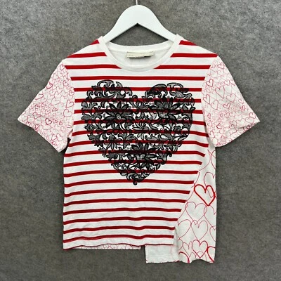 Camisa Stella McCartney Mujer Reino Unido 12 Blanco Corazón Rayas Hecha en Italia Foto 1 de 4