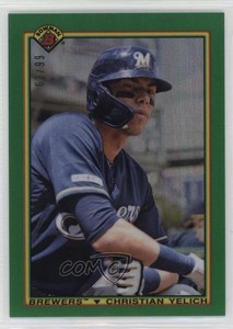 2020 Bowman 1990 Bowman Green Refractor /99 Christian Yelich #90B-CY