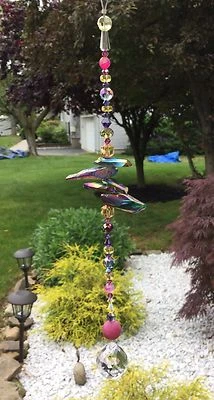 Atrapasol/prisma de cuarzo ágata piedra púrpura hecho a mano con elementos de Swarovski EE. UU. Foto 1 de 3