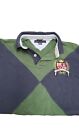 Tommy Hilfiger Vintage Polo Shirt Large Green Navy Color Block Crest Large Logo
