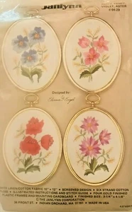 JANLYNN SET OF FOUR FLOSS FRAMED PICTURES EMBROIDERY SET #04-29 - Picture 1 of 2