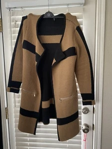 Damen Long Strickjacke vorne offen Trench Acryl Mantel Gr. Medium - Bild 1 von 7