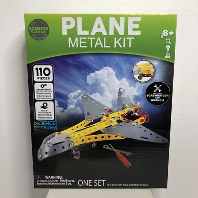 Juego de construcción de aviones de metal 110 piezas STEM edades 8+ escuadrón científico Foto 1 de 4