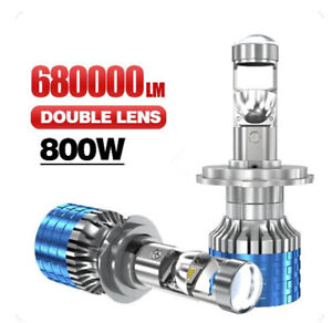 2 Stck. 800W H7 H4 LED Scheinwerfer Mini Objektiv Projektor 9005 9006 Auto Abblendlicht Canbu