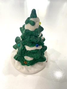 Vintage Nicholas Square Lighted Snowy Christmas Tree *READ* - Picture 1 of 10