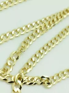 14K Solid Yellow Gold Cuban Link Chain Necklace 2.4MM 26" - Picture 1 of 11