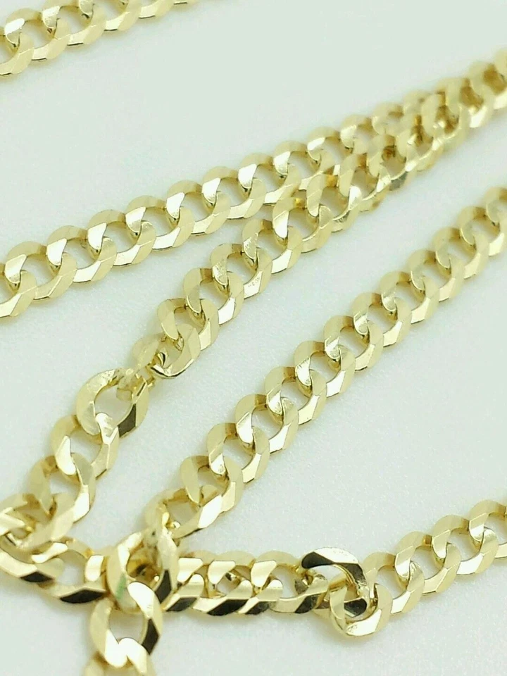 14K Solid Yellow Gold Cuban Chain Necklace Choose Size 16-30" - Image 1 of 4
