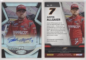 2016 Certified Certified Signatures Mirror Silver /99 Justin Allgaier #JA Auto