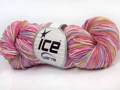 Lote de 3 hilos de cachemir teñidos a mano claros 3x100 g/225 m rosa verde salmón Foto 1 de 4