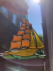 Stained Glass Look Sun-Catcher “SHIP” Ornament 5” Tall