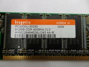 Hynix 512Mb(1x512Mb) DDR PC3200U-30330 400Mhz CL3 (HYMD264646D8J-D43 AA-A) - Afbeelding 1 van 2