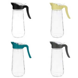 Glass Serving Pitcher Jug Lid Fridge Water Cocktail Juice Iced Drink Carafe 1.6L - Picture 1 of 22