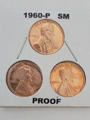 1960~P~ LINCOLN CENT PROOF SMALL DATE  SET IN 2X2 - Image 1 of 2