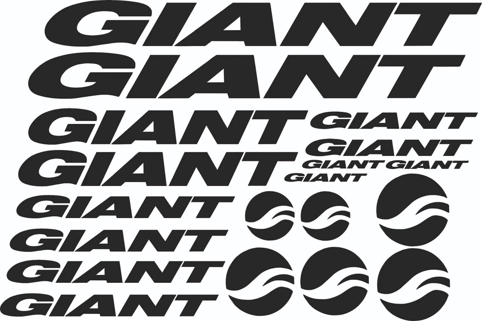 KIT 19 ADESIVI GIANT ADESIVI BICI STICKERS BIKE MTB BDC BICICLETTA PRESPAZIATI