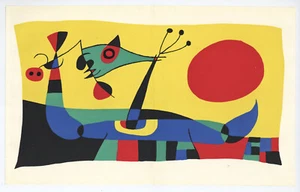 Joan Miro original lithograph printed in 1956 - Composition 2 - Picture 1 of 1