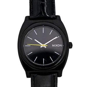Nixon 40mm Men's Minimal The Time Teller P Black Watch Genuine Leather Strap - Picture 1 of 8