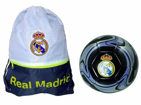 Real Madrid Officially Licensed Soccer Ball Size 5 & Cinch Bag 03-4 Cover