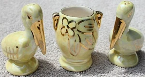 Coctelera y soporte para palillos de dientes vintage Pelican Sal Pimienta Amarillo y Dorado - Imagen 1 de 7