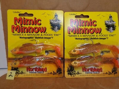 Northland Tackle 4" Mimic Minnow, Gold Shiner, 3/4 OZ, 4 cebos en total (nuevo) Foto 1 de 4