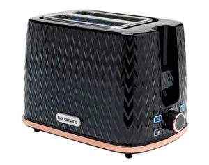 Goodmans Textured 2 Slice Toaster - Black & Rose Gold - Picture 1 of 6