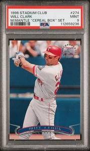 1996 STADIUM CLUB SILVER MANTLE CEREAL BOX SET #274 WILL CLARK SP PSA 9 MINT - Bild 1 von 2