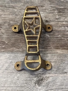 Vintage Shoe Shine Stand or Kit Cast Iron Foot Rest with Star Design - Picture 1 of 9