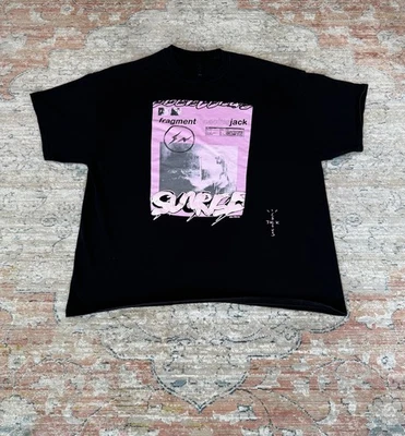Cactus Jack Travis Scott Shirt Black Pink Fragment Manifest Graphic Sz XLarge  - Image 1 of 4