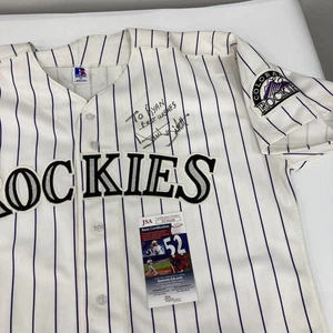 Dante Bichette Signed 1990's Russell Colorado Rockies Authentic Jersey JSA COA - Picture 1 of 9