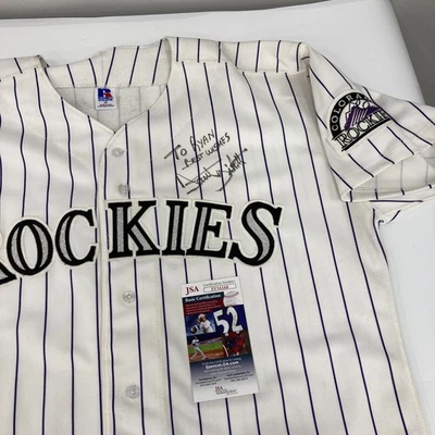 Dante Bichette Signed 1990's Russell Colorado Rockies Authentic Jersey JSA COA - Image 1 of 4